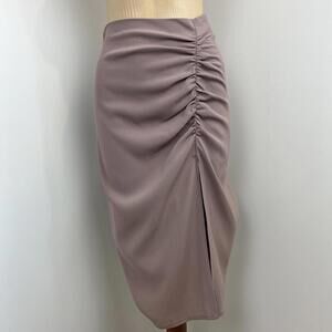 Aritzia Babaton Mayhew Midi Skirt Dusty Mauve Women's Size 4 Side Slit Stretchy